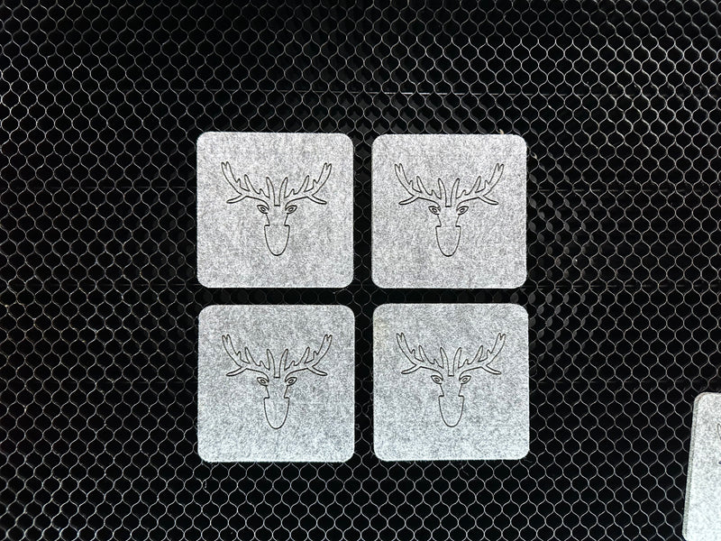 🟢 Felt coaster set (personalizable)