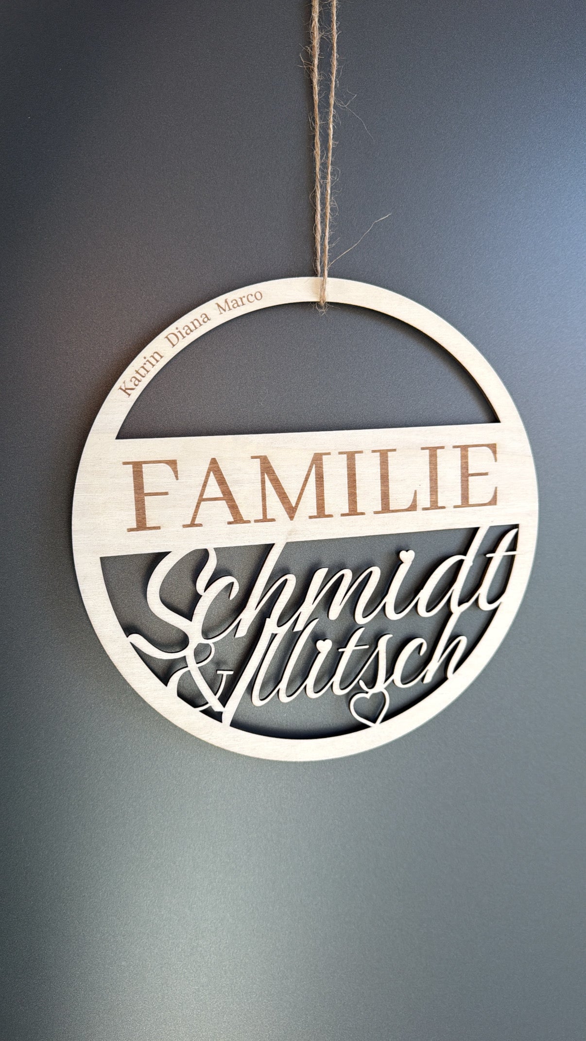🏡 Türkranz „Familie + Name“ aus Holz (personalisierbar)