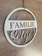 🏡 Türkranz „Familie + Name“ aus Holz (personalisierbar)