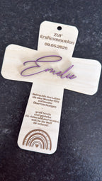✝️ Kreuz aus Holz – Geschenk zur Taufe, Erstkommunion uvm. (personalisierbar)