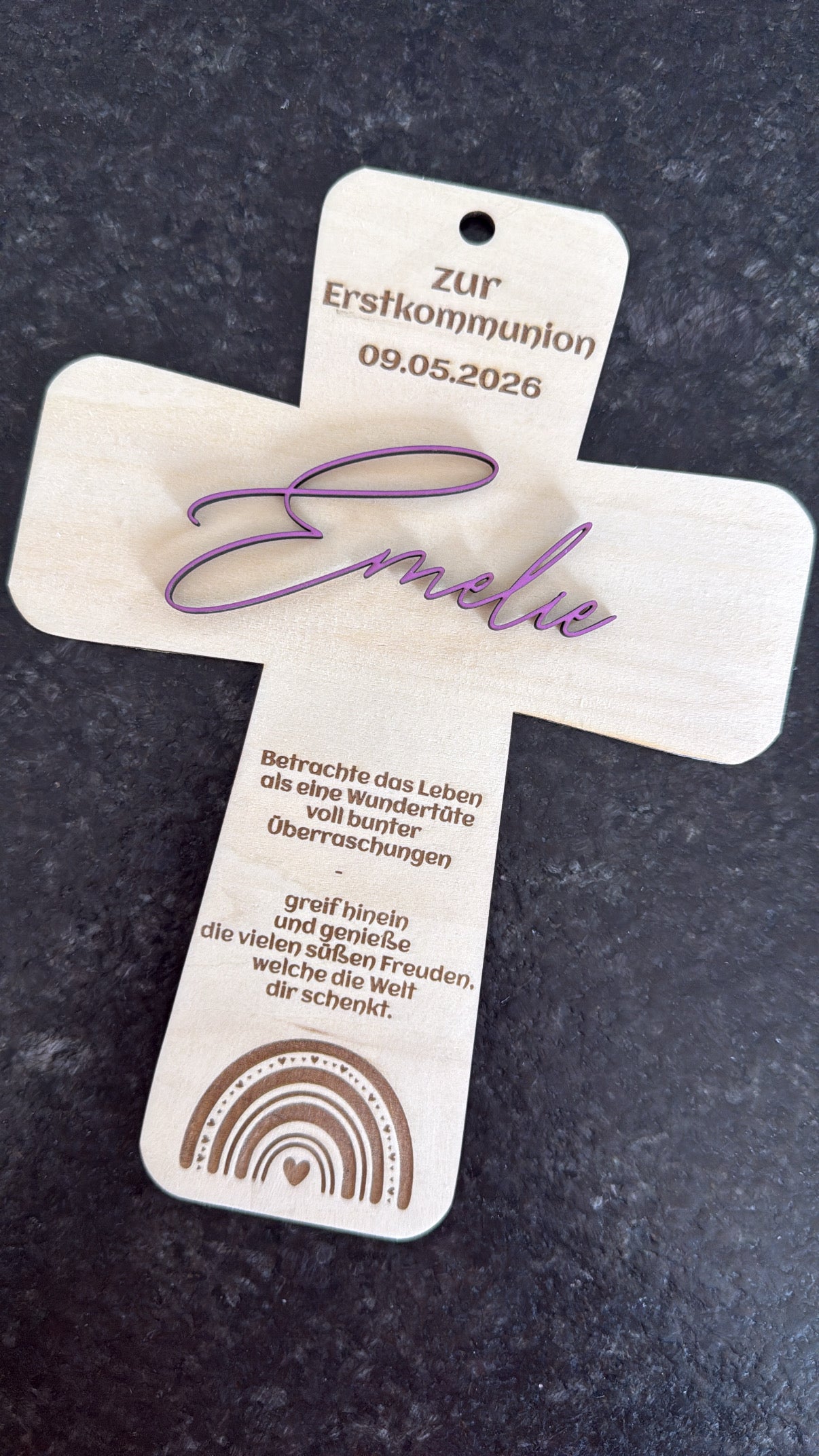 ✝️ Kreuz aus Holz – Geschenk zur Taufe, Erstkommunion uvm. (personalisierbar)