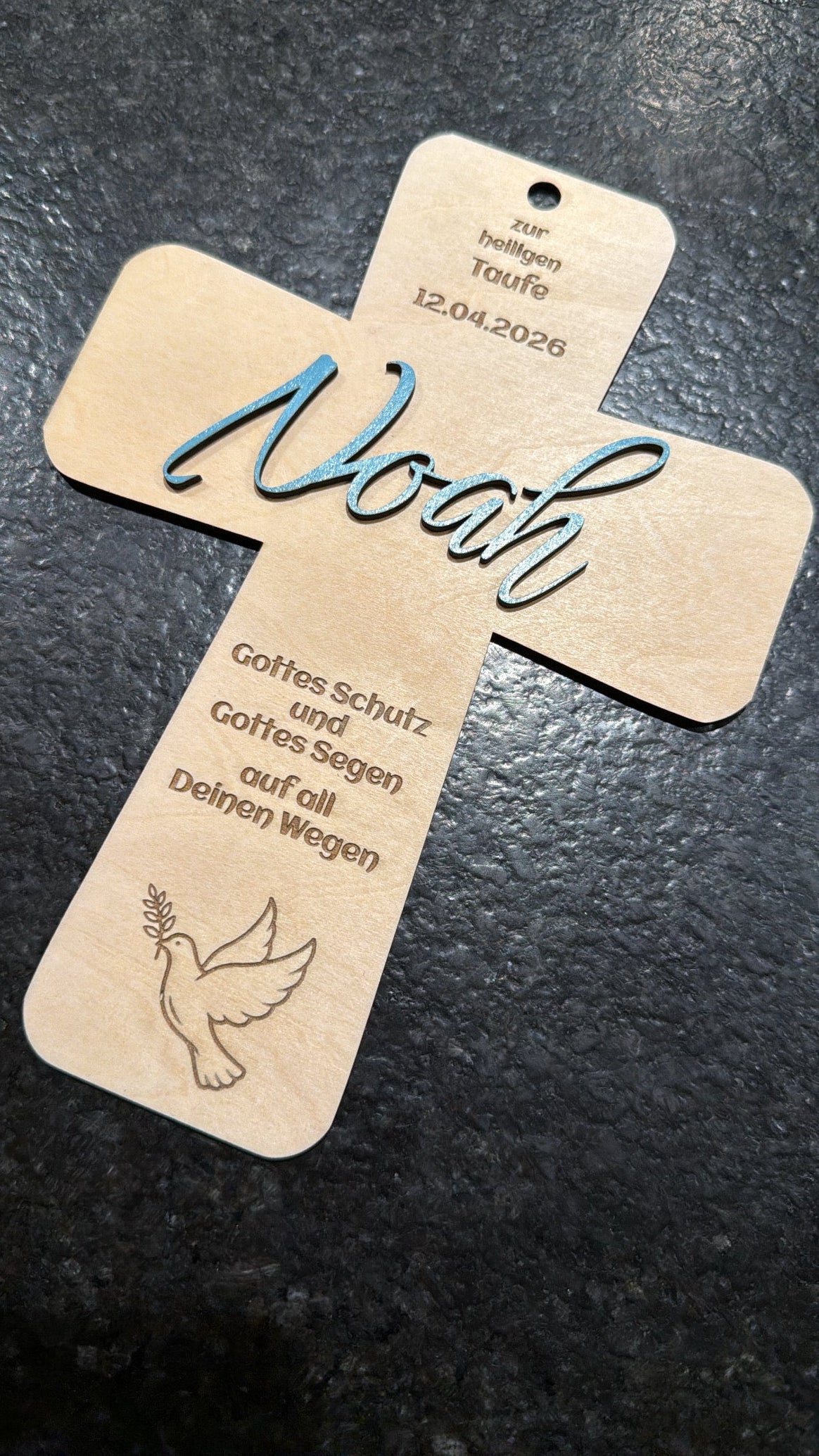 ✝️ Kreuz aus Holz – Geschenk zur Taufe, Erstkommunion uvm. (personalisierbar)