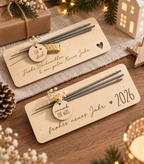 ✨ Glückwunschkarte aus Holz Neujahr/Sylvester usw. (personalisierbar)