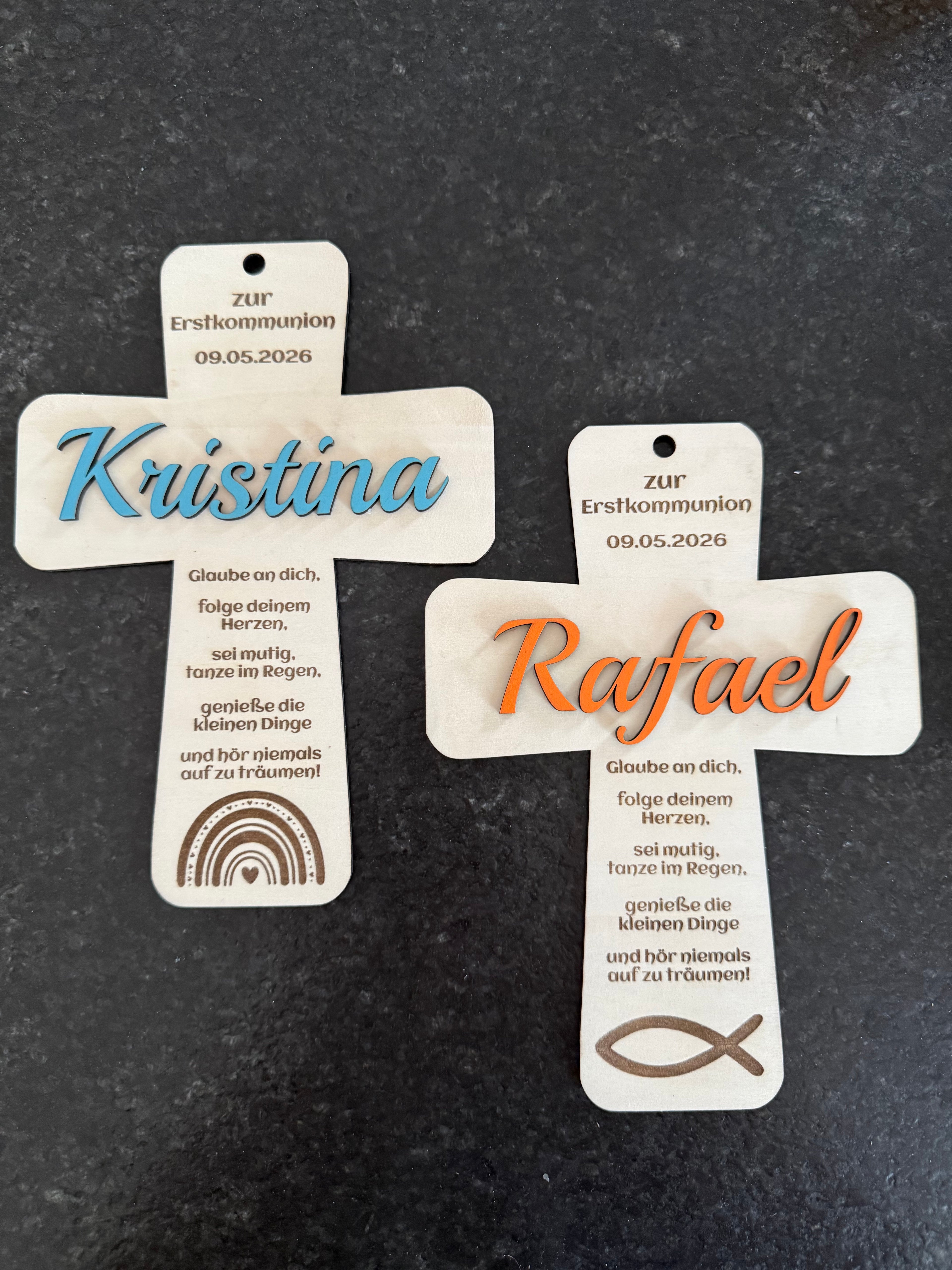 ✝️ Kreuz aus Holz – Geschenk zur Taufe, Erstkommunion uvm. (personalisierbar)