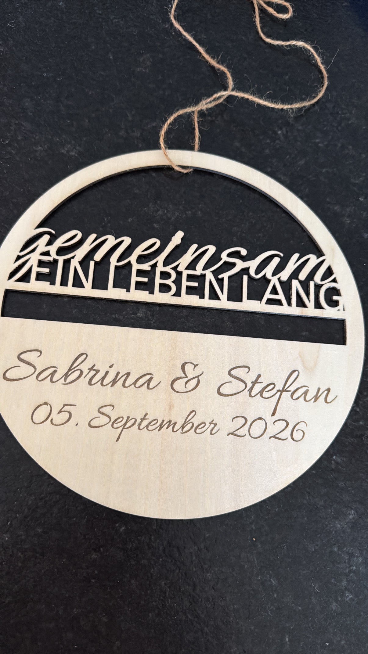 💞 Türkranz „Gemeinsam ein Leben lang“ aus Holz (personalisierbar)