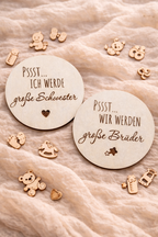 🤫 Holz-Kärtchen „PSSST…“ rund – stilvolle Botschaft (personalisierbar)