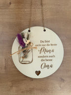 💐 Muttertagsgeschenk aus Holz – liebevolle Botschaft für Mama & Oma (personalisierbar)