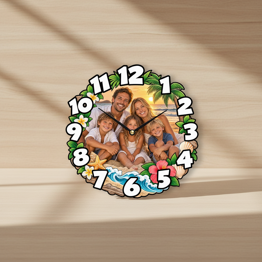 🕰️ Uhr aus Holz mit UV-Druck (personalisierbar) mit Wunschmotiv