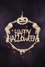 🎃 Halloween-Türkranz aus Holz verschiedene Motive, optional mit UV-Druck