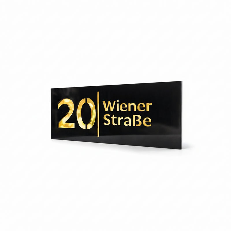 🏡 Personalized street sign with house number – Modern nameplate for your home (customizable)