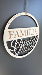 🏡 Türkranz „Familie + Name“ aus Holz (personalisierbar)