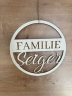 🏡 Türkranz „Familie + Name“ aus Holz (personalisierbar)