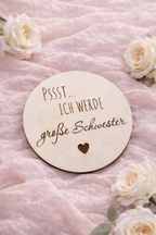 🤫 Holz-Kärtchen „PSSST…“ rund – stilvolle Botschaft (personalisierbar)