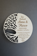 🌳 Lebensbaum-Schild aus Holz – symbolische Dekoration für besondere Anlässe (personalisierbar)