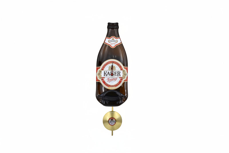 🕒 Modern beer bottle clock with pendulum Kaiser (personalizable)