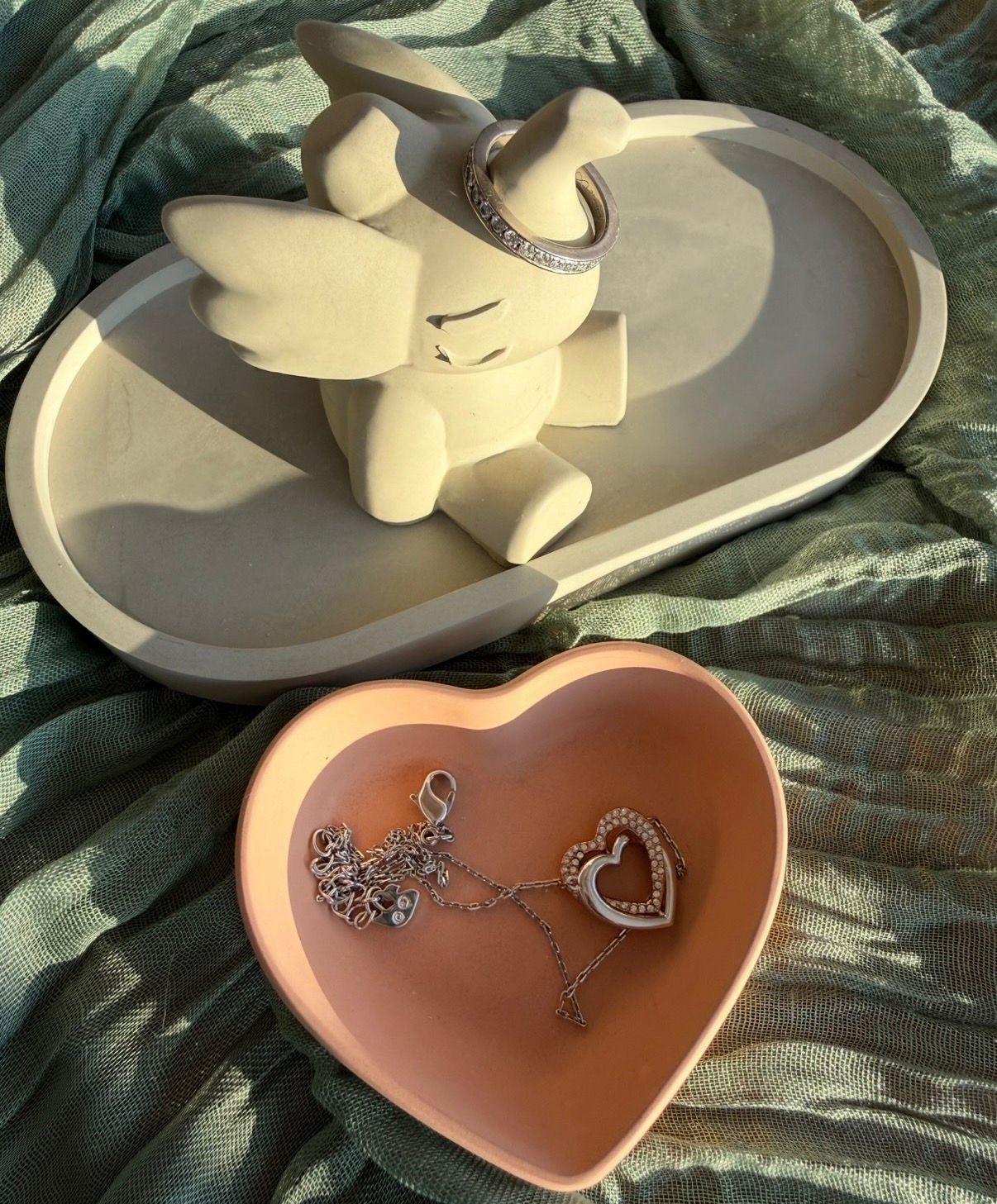 💍 Ringhalter-Set Elefant und Herzschale Schmuck