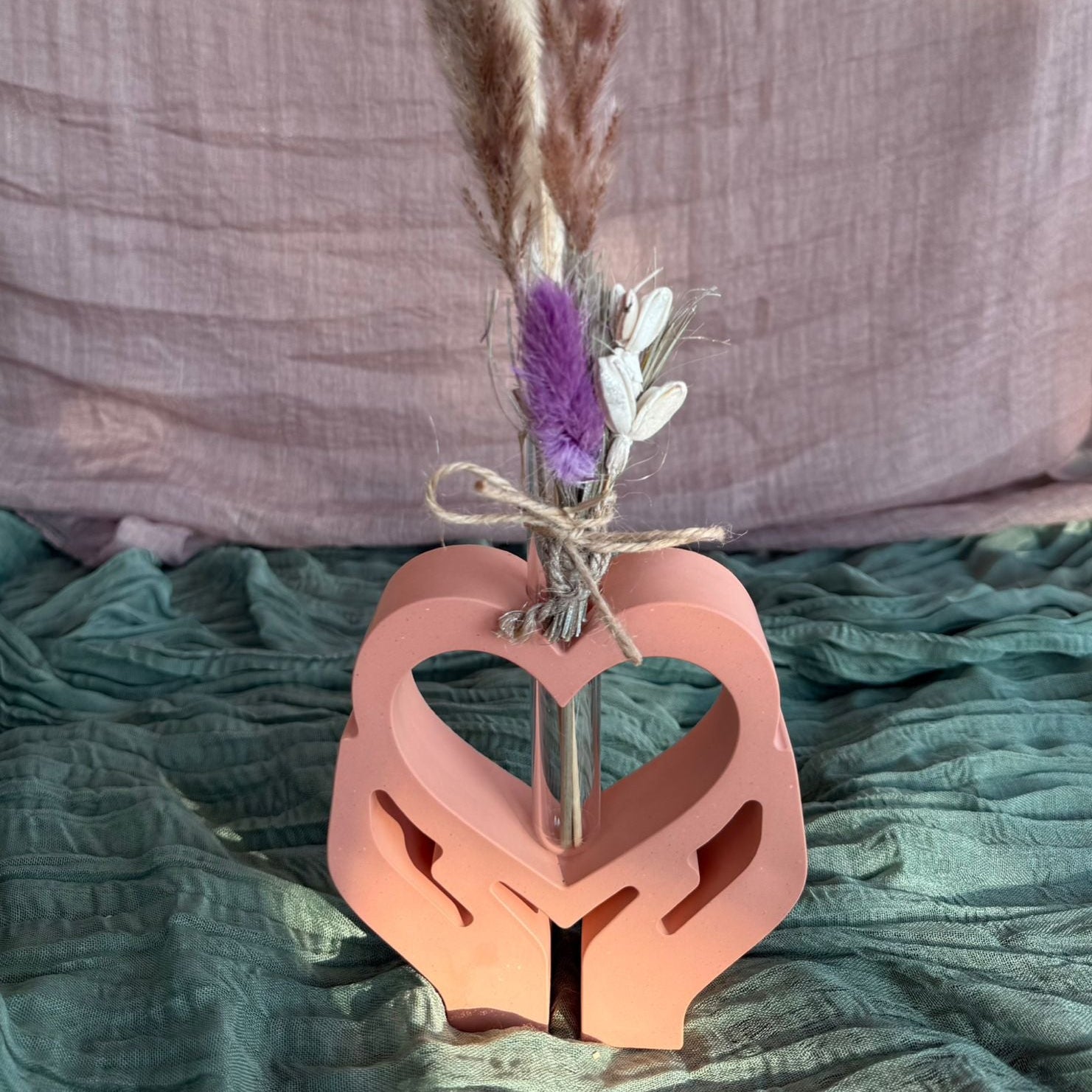 ❤️ Herz-Vase für Trockenblumen inkl. Reagenzglas