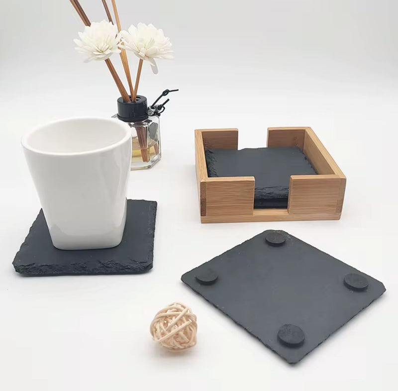 🪨 Coaster set (4 pieces) stone, various shapes (personalizable)