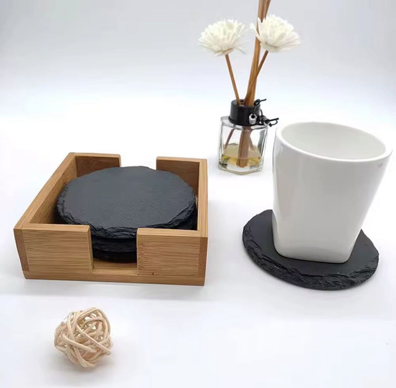 🪨 Coaster set (4 pieces) stone, various shapes (personalizable)