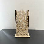 🕯️ Moderner Teelichthalter aus Holz – stilvolle Struktur