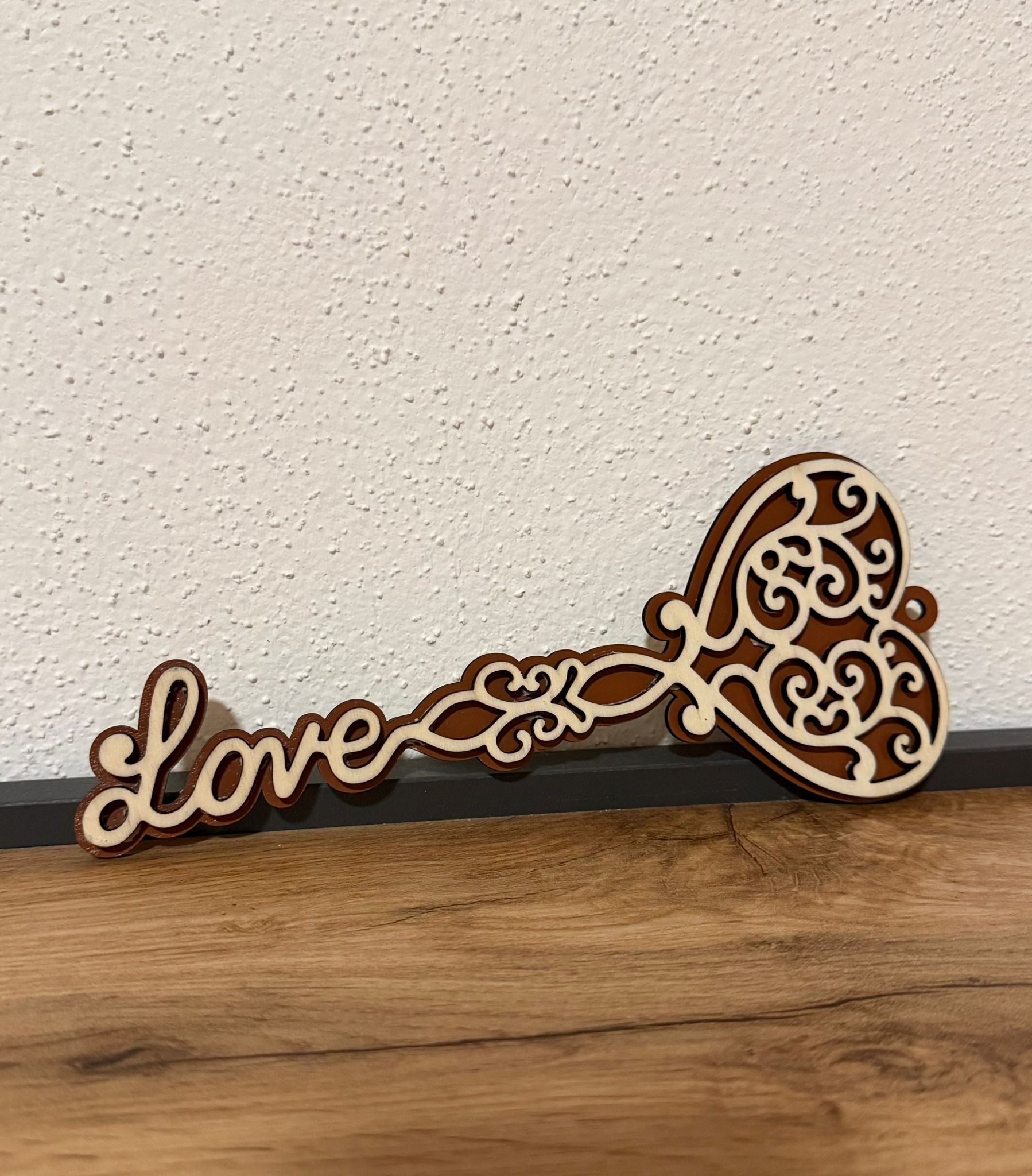 🔑 Love Key aus Holz – dekoratives Herzstück
