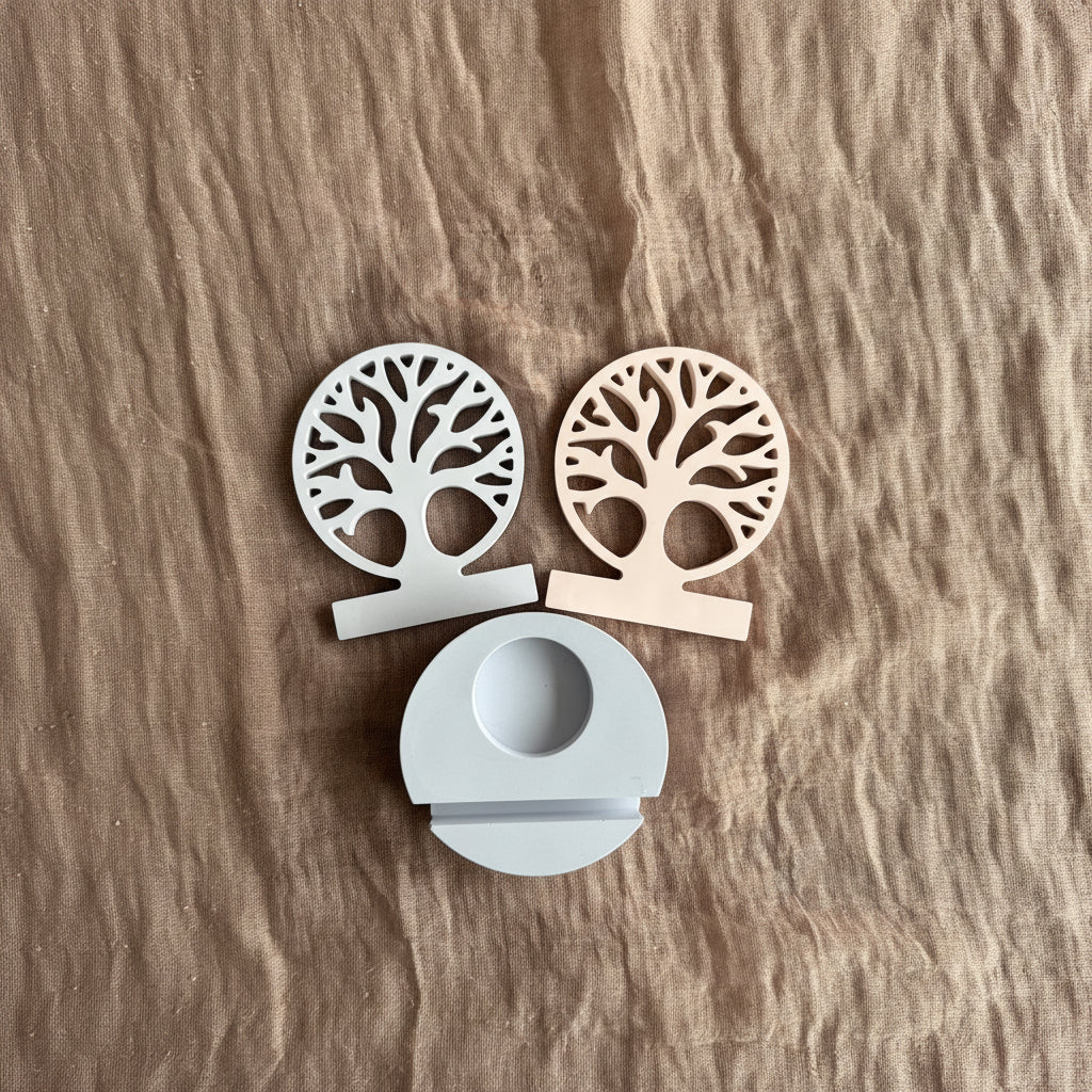 🌳 Lebensbaum mit Teelichthalter versch. Farben