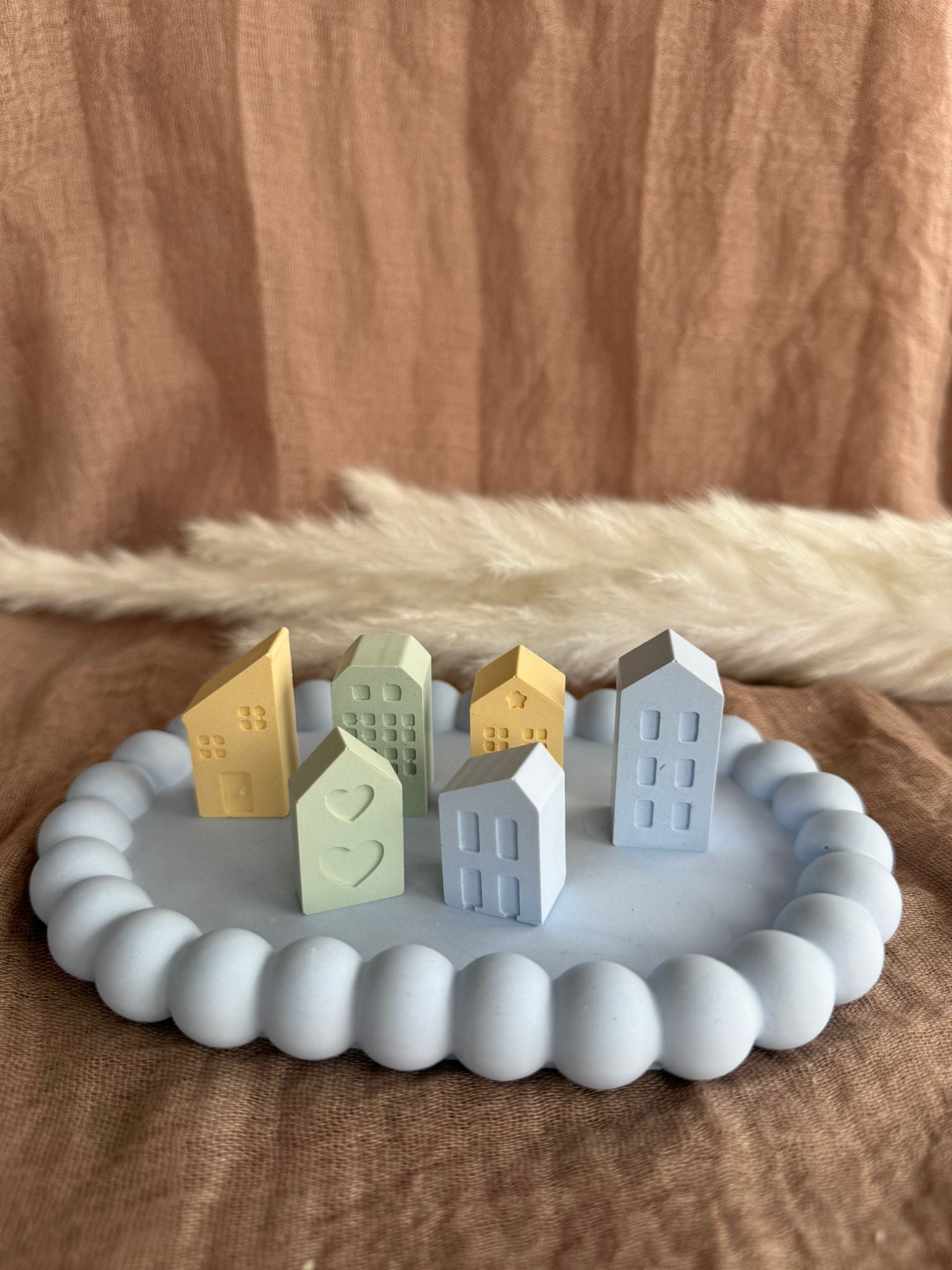 🫧 Bubble-Schmuckablage Oval Set mit kl. Häuschen (personalisierbar)