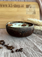 🥥🕯️ Handgemachte Kokosnusskerze – Natürliches Kokoswachs in echter Kokosnussschale "Kataleya" (personalisierbar)