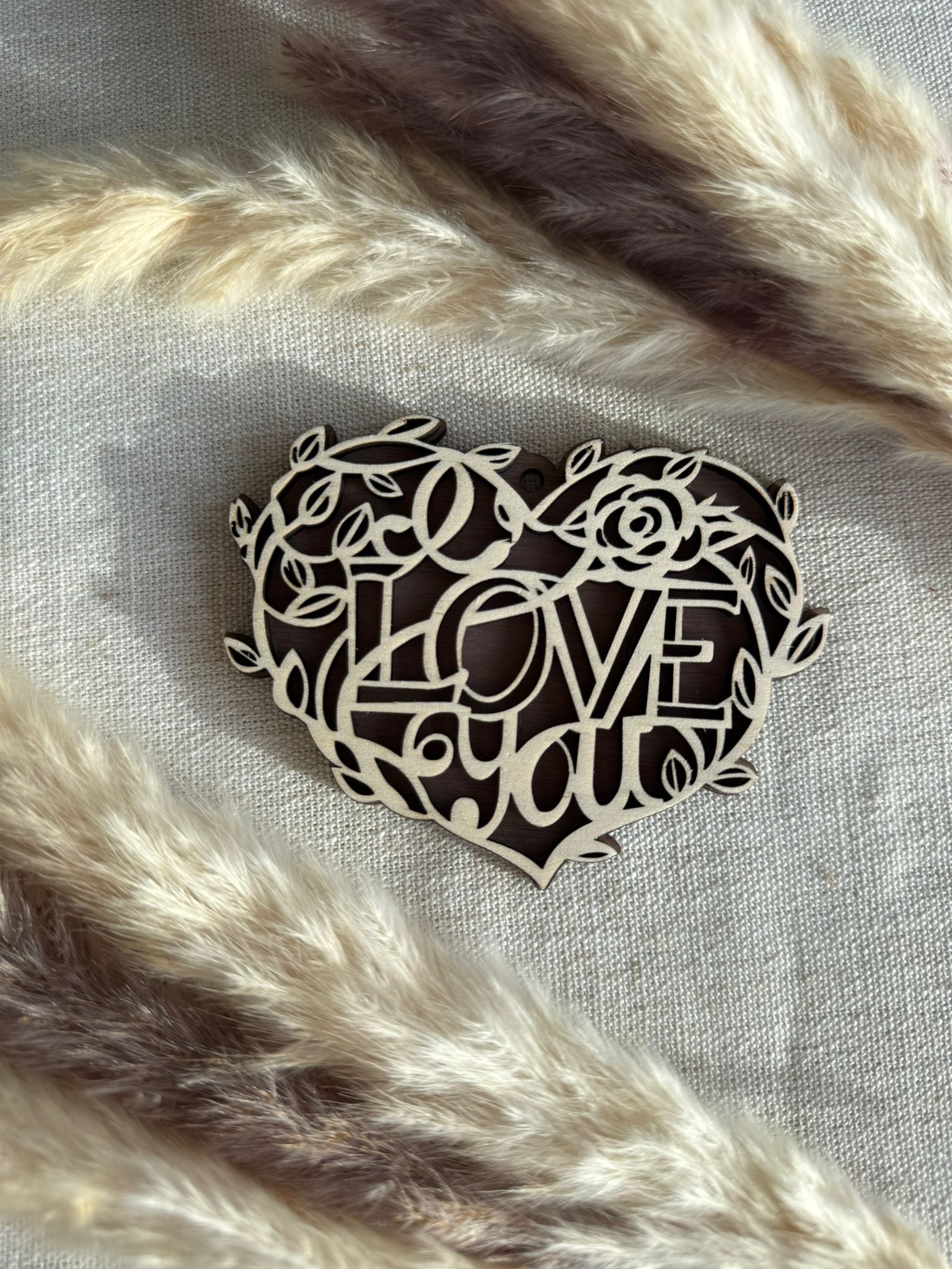 💕 Love You Anhänger aus Holz