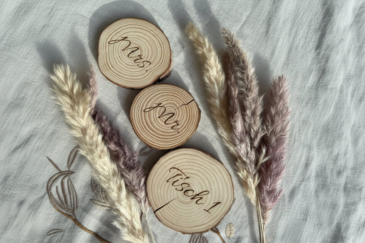 🪵 Platzkarte / Namensschild / Tischnummer aus Holz (personalisierbar)
