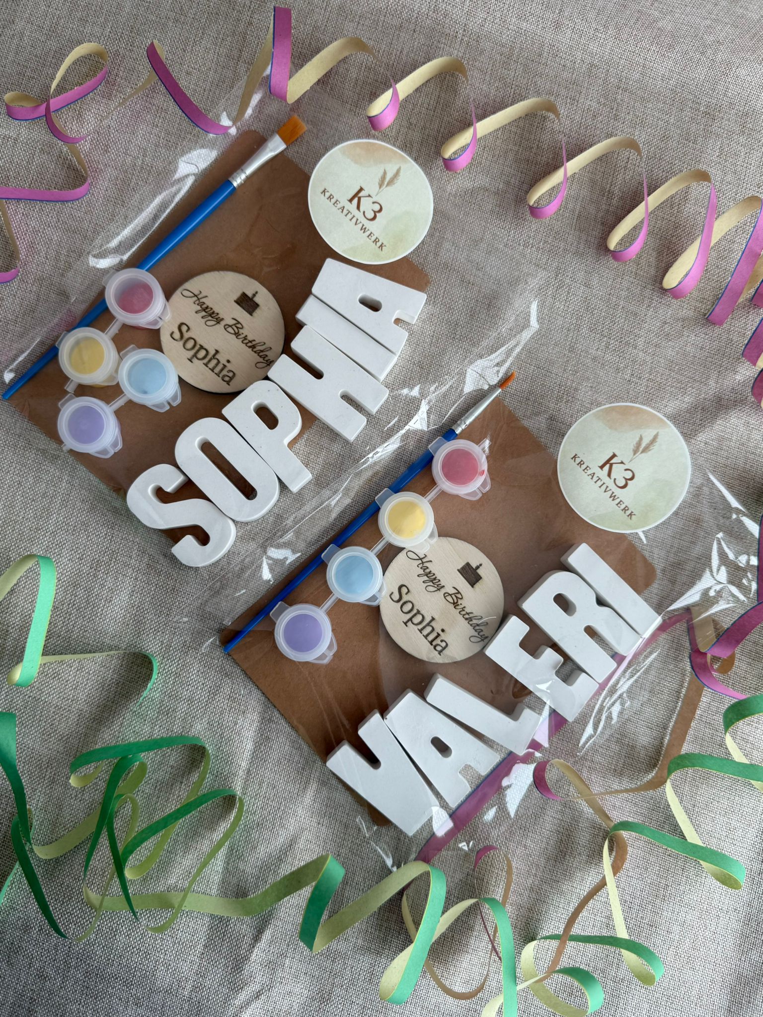 🎨 Personalisiertes DIY Malset Geburtstagsparty mit Name – Kreativer Pinsel-Spaß für Kinder (personalisierbar)