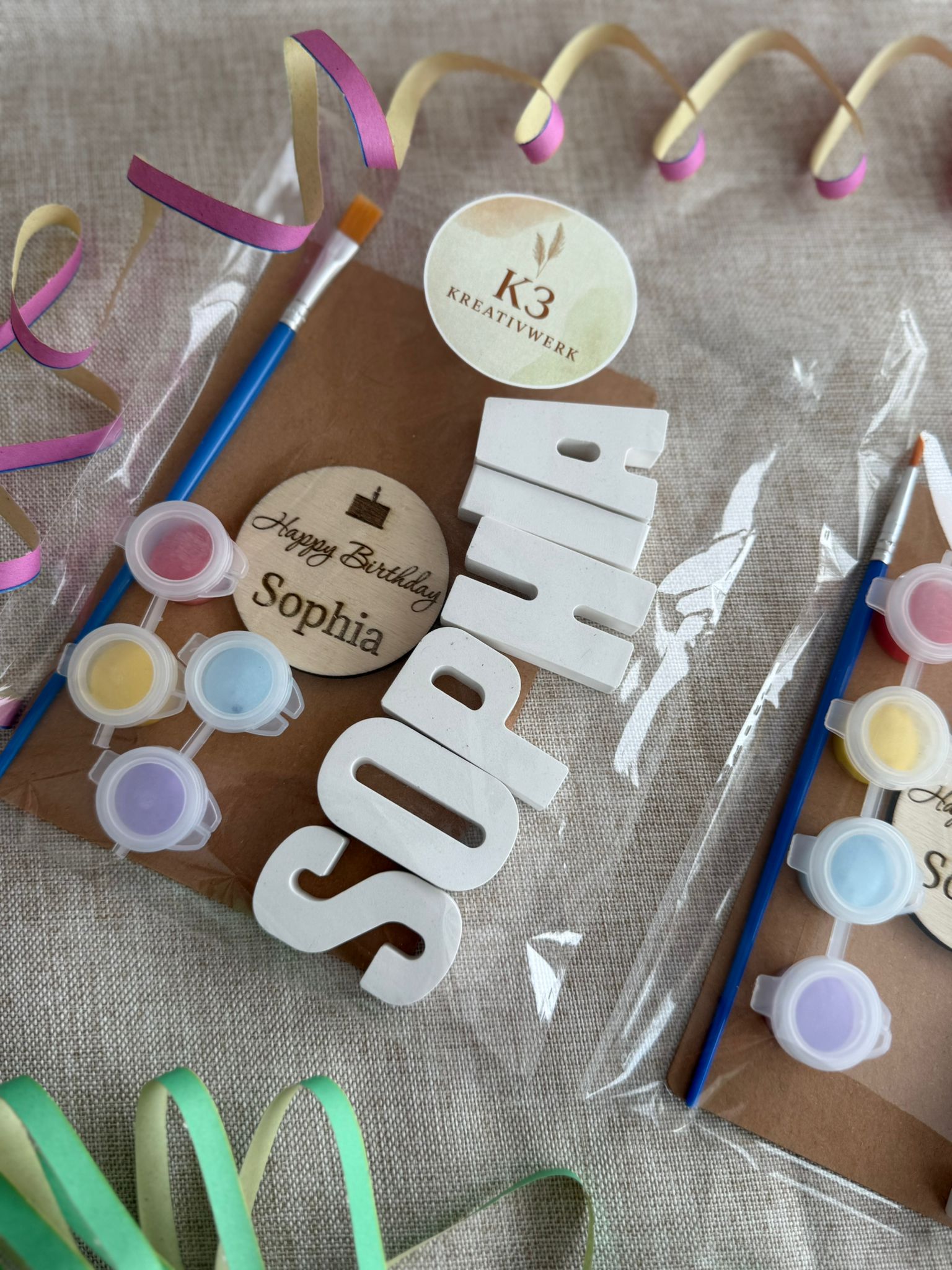 🎨 Personalisiertes DIY Malset Geburtstagsparty mit Name – Kreativer Pinsel-Spaß für Kinder (personalisierbar)