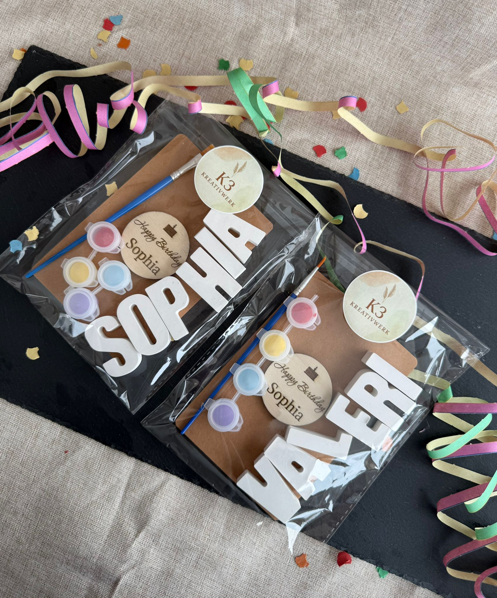 🎨 Personalisiertes DIY Malset Geburtstagsparty mit Name – Kreativer Pinsel-Spaß für Kinder (personalisierbar)