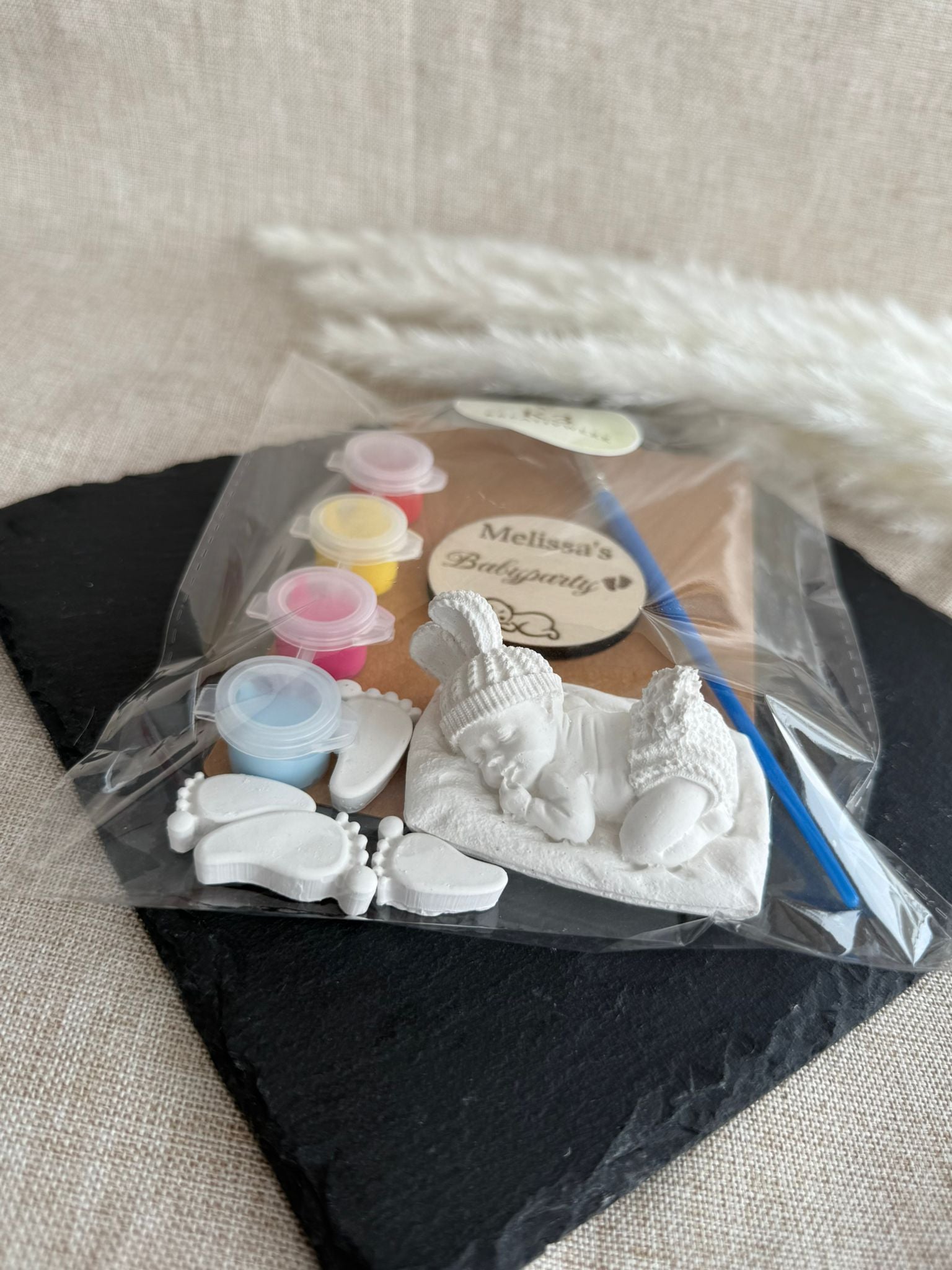 🎨 Personalisiertes DIY Malset Babyparty – Kreativer Pinsel-Spaß für werdende Mütter (personalisierbar)