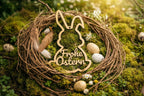 🐰 Türkranz „Frohe Ostern“ aus Holz – liebevolle Osterdekoration
