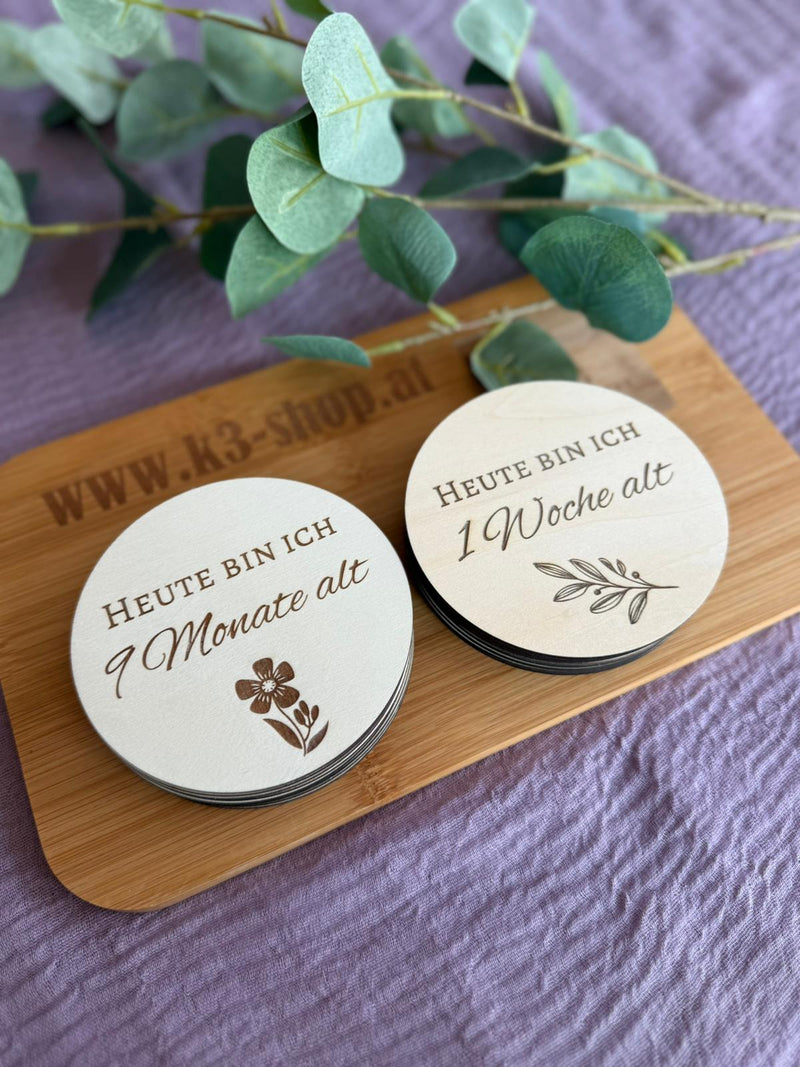 👶 Baby Milestones made of wood – memory set for the first year