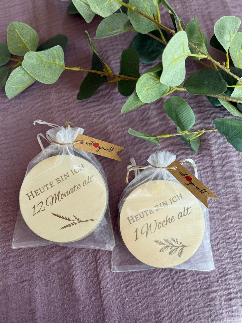 👶 Baby Milestones made of wood – memory set for the first year