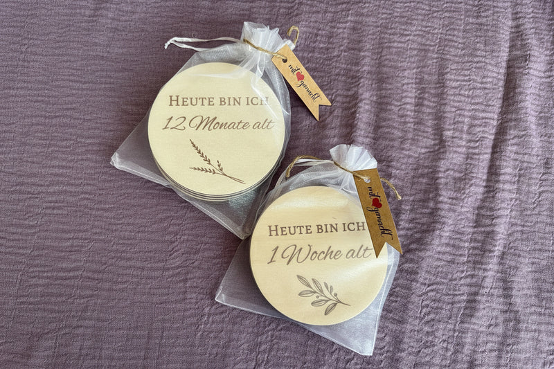 👶 Baby Milestones made of wood – memory set for the first year