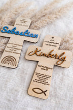 ✝️ Kreuz aus Holz – Geschenk zur Taufe, Erstkommunion uvm. (personalisierbar)