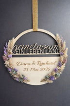 💞 Türkranz „Gemeinsam ein Leben lang“ aus Holz (personalisierbar)