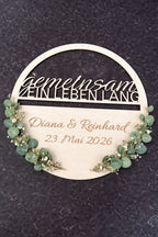 💞 Türkranz „Gemeinsam ein Leben lang“ aus Holz (personalisierbar)