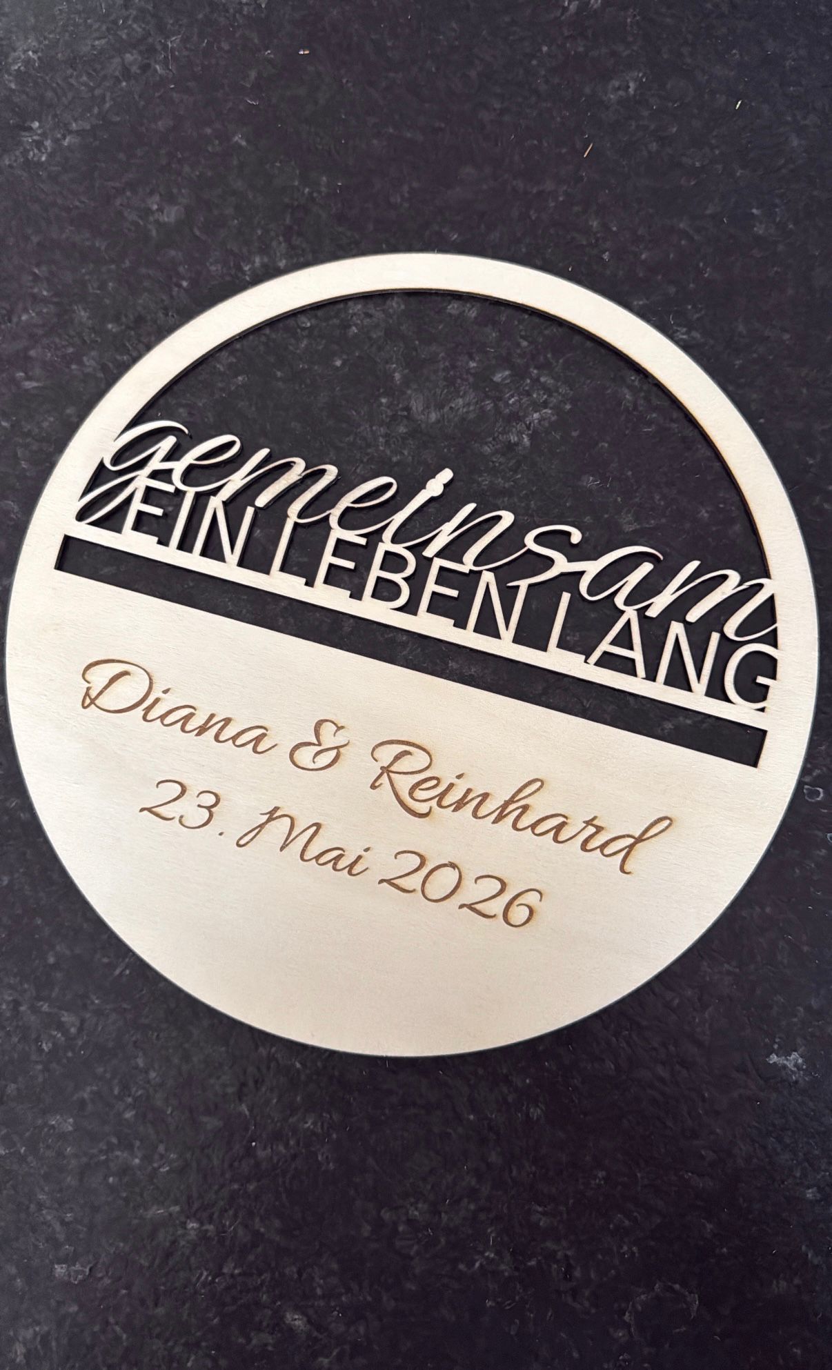 💞 Türkranz „Gemeinsam ein Leben lang“ aus Holz (personalisierbar)