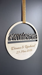 💞 Türkranz „Gemeinsam ein Leben lang“ aus Holz (personalisierbar)