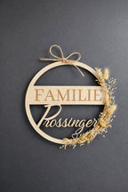 🏡 Türkranz „Familie + Name“ aus Holz (personalisierbar)