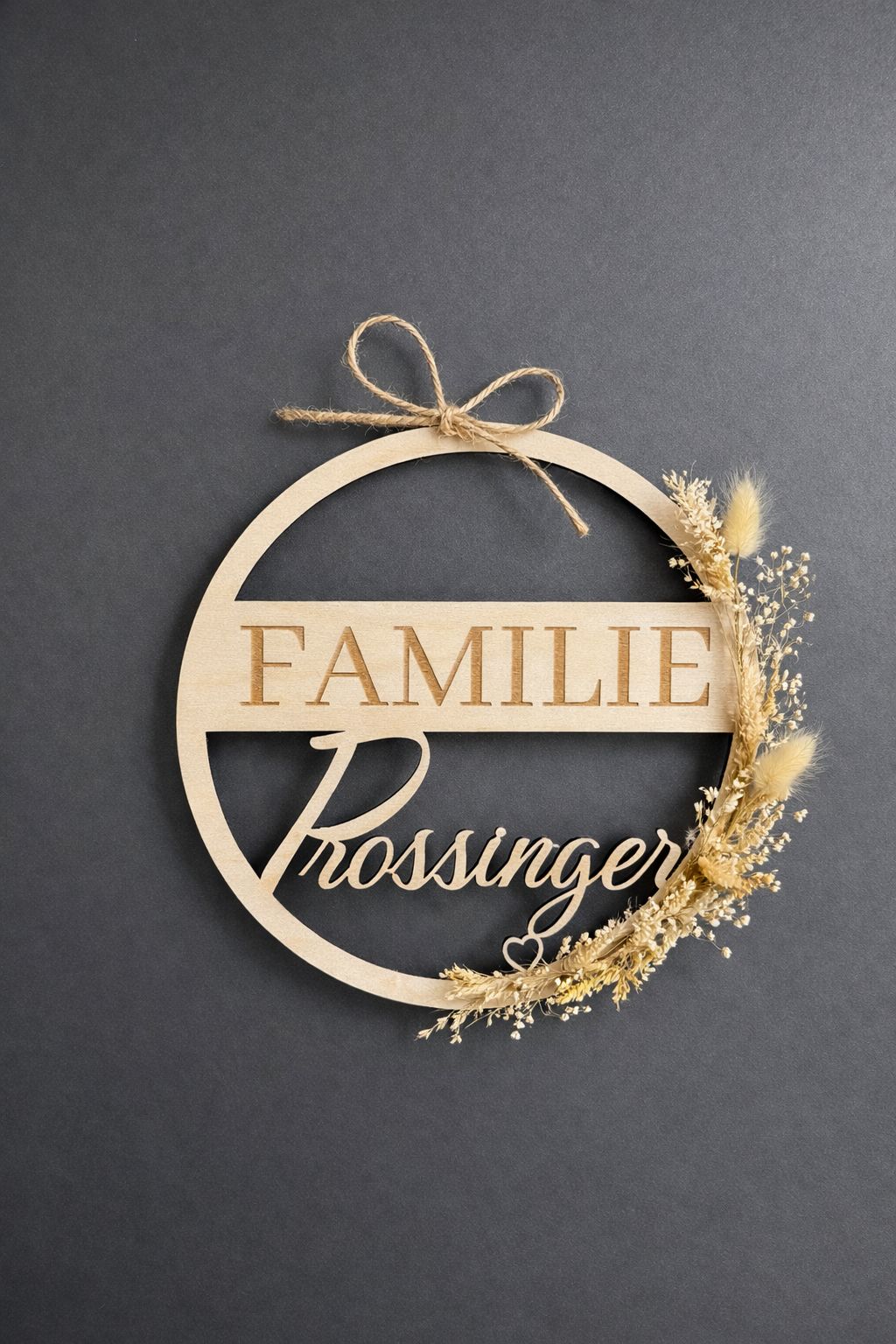 🏡 Türkranz „Familie + Name“ aus Holz (personalisierbar)