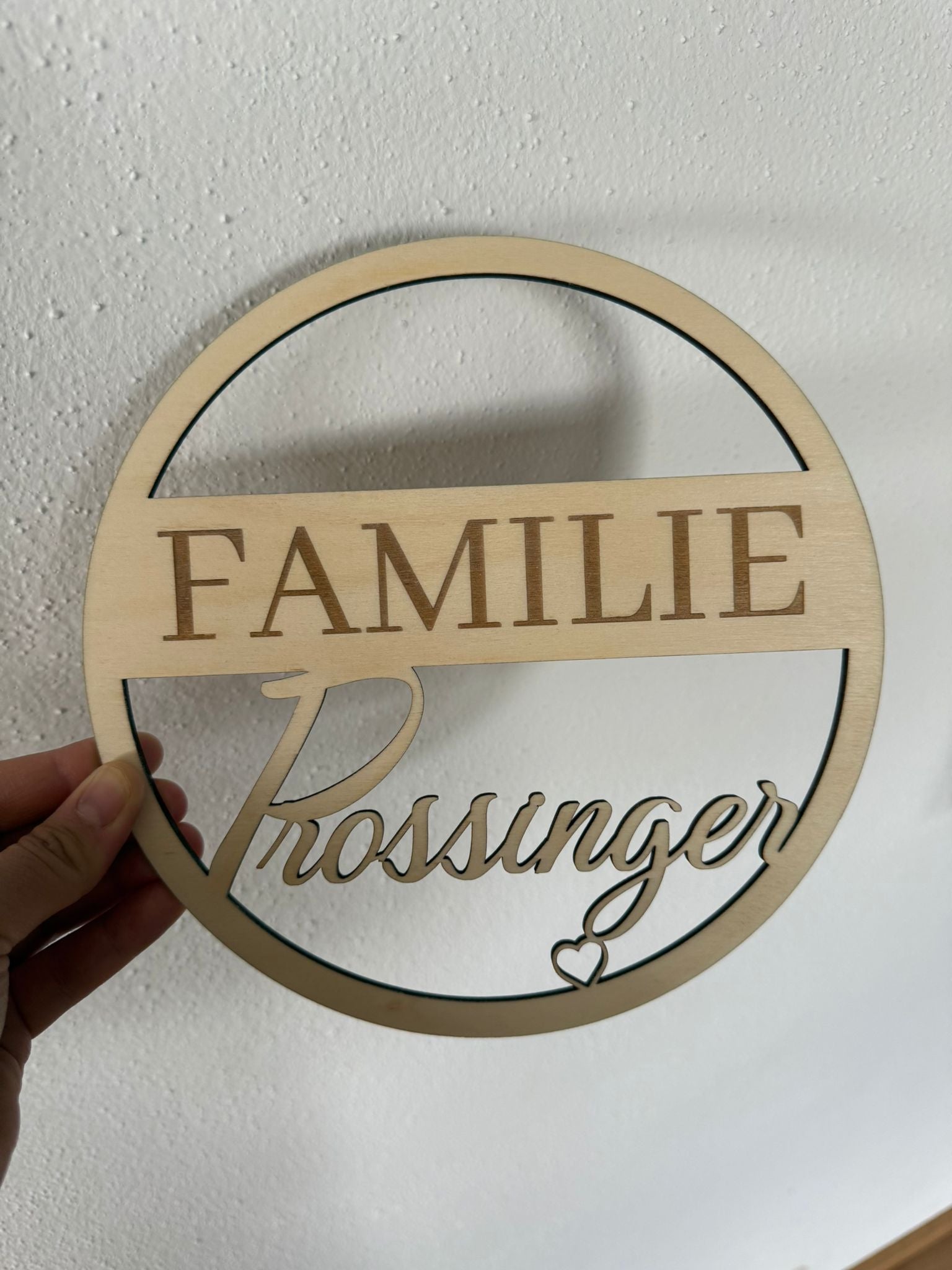 🏡 Türkranz „Familie + Name“ aus Holz (personalisierbar)