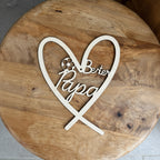 ❤️ Herz aus Holz „Bester Papa“ (personalisierbar)