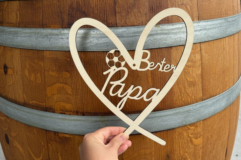 ❤️ Herz aus Holz „Bester Papa“ (personalisierbar)