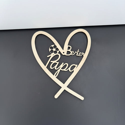 ❤️ Herz aus Holz „Bester Papa“ (personalisierbar)
