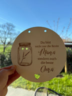💐 Muttertagsgeschenk aus Holz – liebevolle Botschaft für Mama & Oma (personalisierbar)